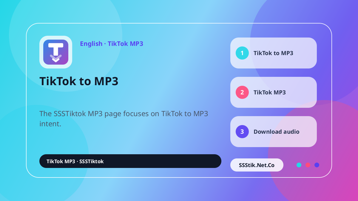 What is the TikTok MP3 downloader? - SSSTikTok